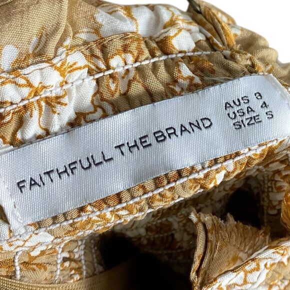 Faithfull the Brand Mini Dress Womens S 4 Floral Strappy Smocked Cottage Boho - Picture 3 of 16